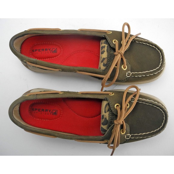 Sperry Top-Sider Brown Nubuck Leather Mesh Camouflage Boat Shoes - Women's 6M - Picture 7 of 8